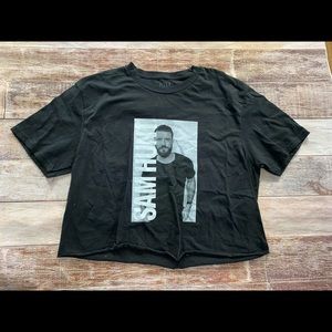 Sam Hunt Cut-off crop raw hem‎ t-shirt size L